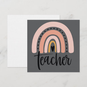 Teach Teacher Love Inspire Gift Rainbow  Invitation