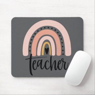 Teach Teacher Love Inspire Gift Rainbow  Mouse Pad