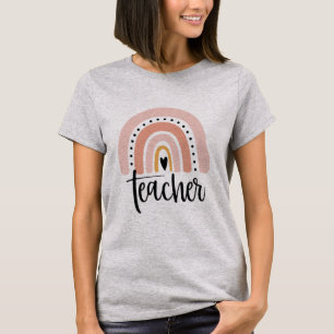 Teach Teacher Love Inspire Gift Rainbow T-Shirt