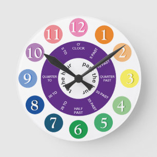 Teach The Time   Children's Round Clock