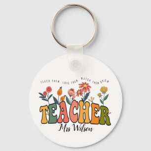 Teach Them Love Them Watch . Personalized Teacher  Keychain