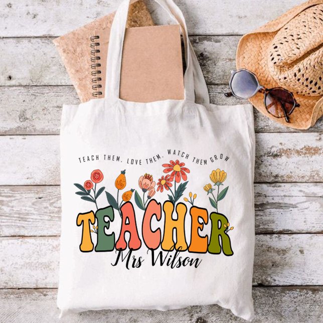 Teach Them Love Them Watch . Personalized Teacher  Tote Bag (Teach Them Love Them Watch . Personalized Teacher  Tote Bag )
