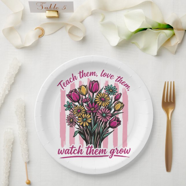 teach them love them watch them grow paper plates (Wedding)