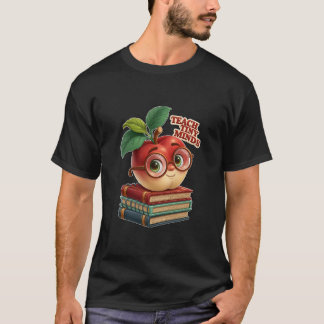 Teach Tiny Minds Cute Apple With Glasses Educator T-Shirt