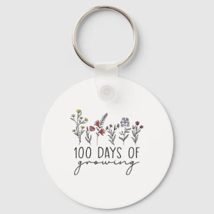 Teacher 100 Days Of Growing 100 Days Celebration T Keychain