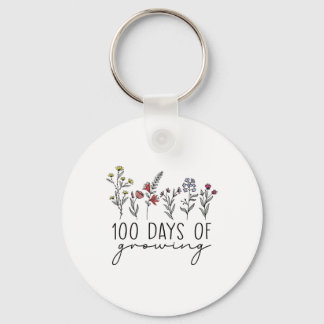 Teacher 100 Days Of Growing 100 Days Celebration T Keychain