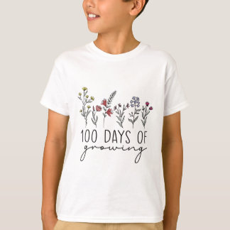 Teacher 100 Days Of Growing 100 Days Celebration T T-Shirt