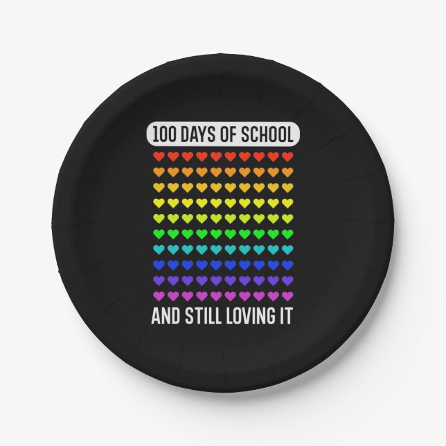 Teacher 100 Days Of School Paper Plates (Front)