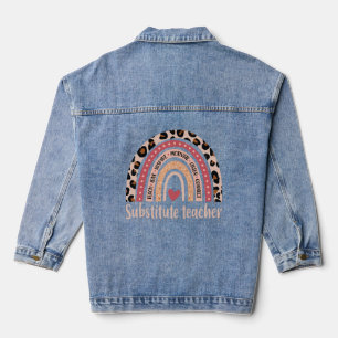 Teacher 100th Day Of School Teacher Aide 1 Denim Jacket