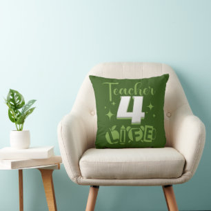 TEACHER 4 LIFE #teacher life Throw Pillow