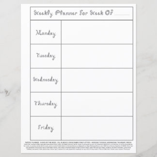 Teacher 5 Day Week Lesson Plan Silver Fabric Font