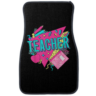 Teacher 90s Retro Colorful Teacher Back To School Car Floor Mat