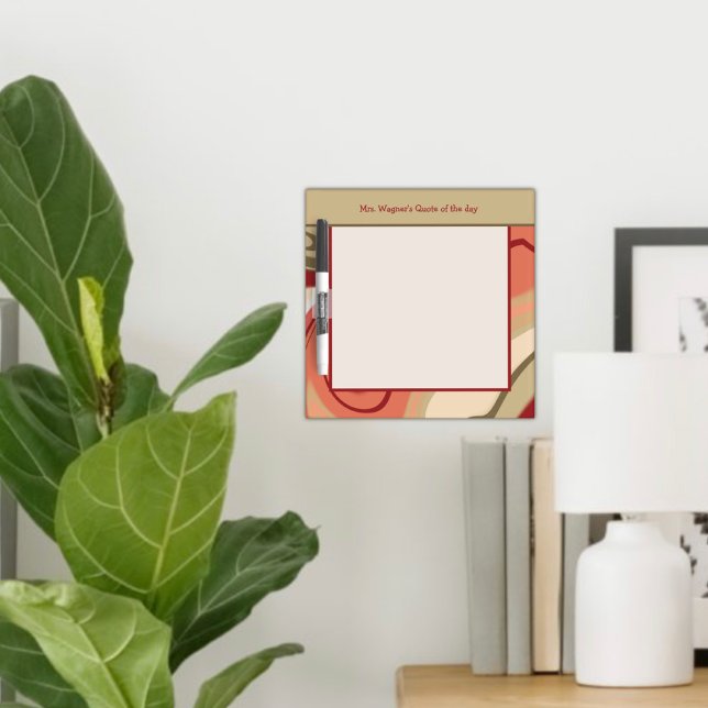 Teacher Abstract Modern Red Green Quote Dry Erase Board (Creator Uploaded)