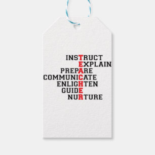Teacher Acrostic Gift Tags