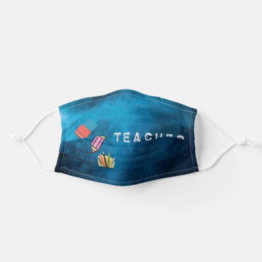 Teacher Adult Cloth Face Mask (Front, Unfolded)