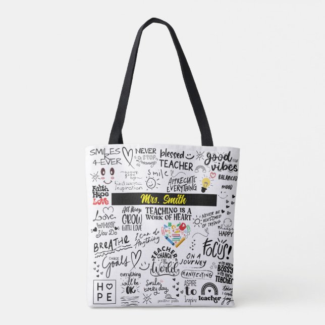 TEACHER AFFIRMATIONS TOTE BAG - Personalized (Back)