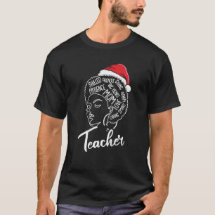 Teacher Afro Christmas X Mas Pajama Black Pride Me T-Shirt