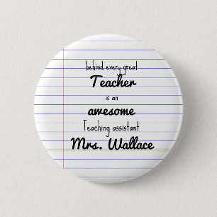 Teacher Aid Tote Bag & Button, Teaching Assistant  Button
