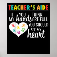 Teacher Aide Appreciation Cute Heart Tee for Women