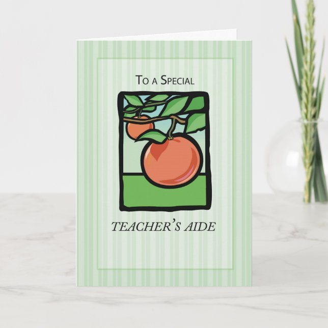 Teacher Aide Thank You, Apple You Card (Front)