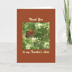 Teacher Aide Thank You Butterfly Greeting Card