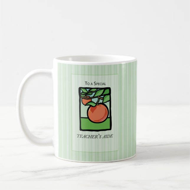 Teacher Aide Thank You Gift Mug, Apple Coffee Mug (Left)