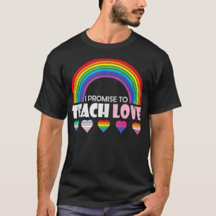 Teacher Ally LGBT teaching love rainbow Pride Mont T-Shirt