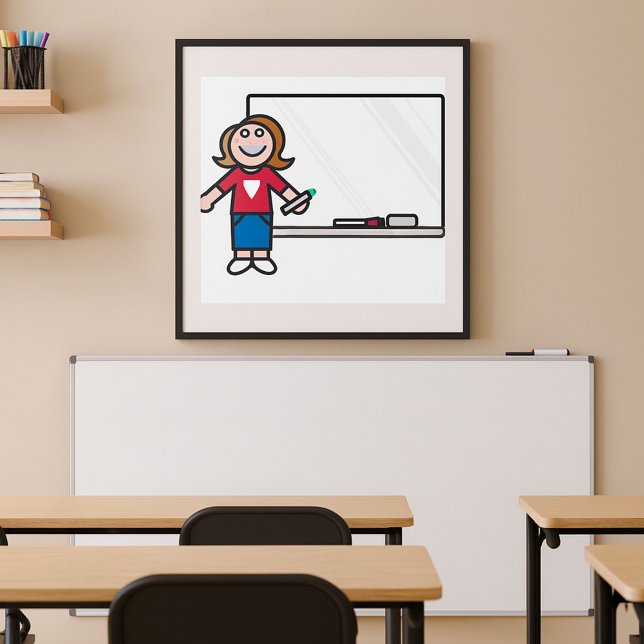 Teacher And A Whiteboard Poster (Creator Uploaded)