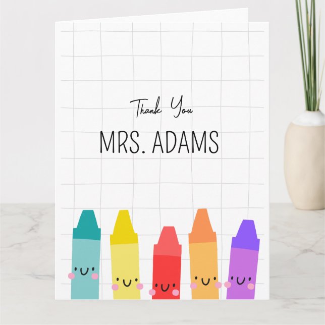  Teacher and Nursery Thank You Card Teachers gift (Front)