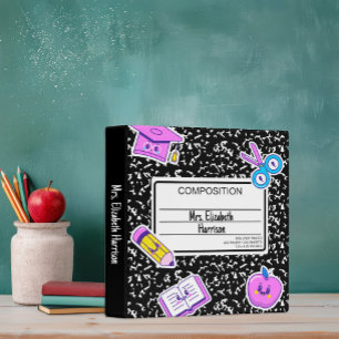 Teacher and Student Back to School Composition 3 Ring Binder