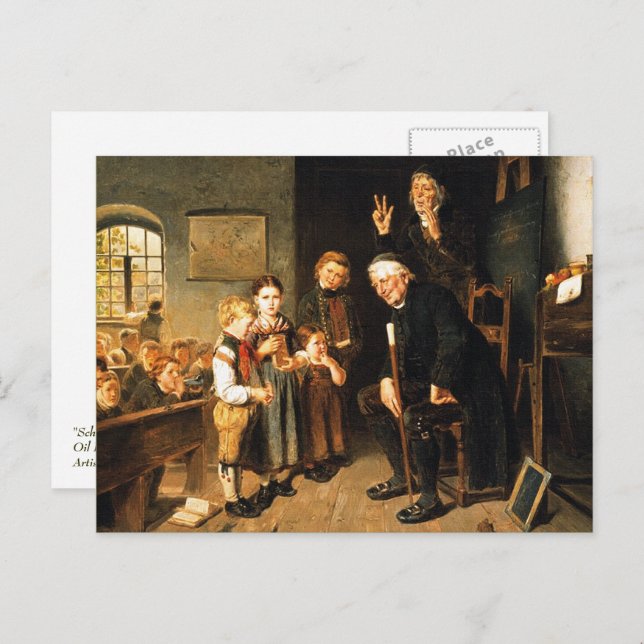 Teacher and Students Painting. Fine Art  Postcard (Front/Back)