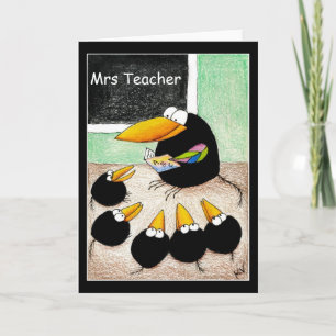 Teacher and students thank you note card