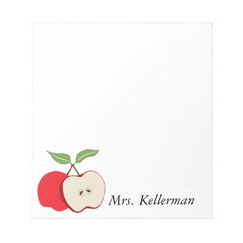 Teacher Apple Add Name 55 x 6 Notepad