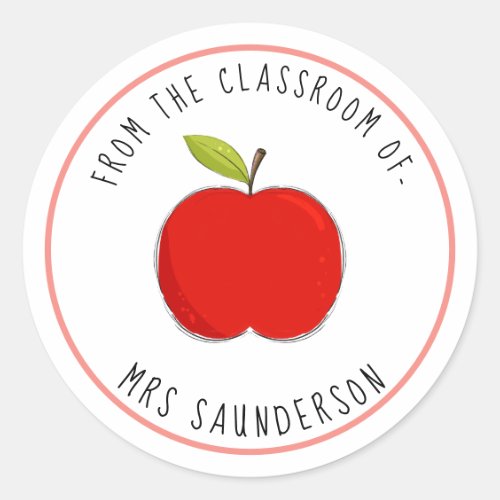 Teacher Apple Bookplate Sticker | This Book Belong