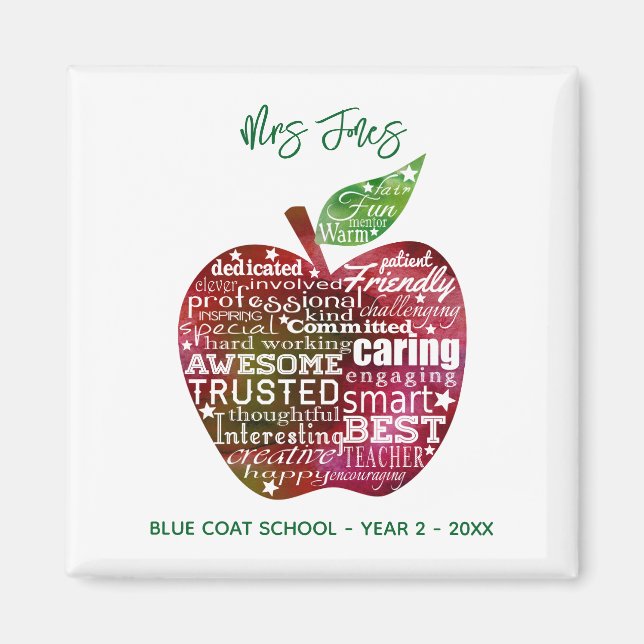 Teacher apple christmas gift appreciation magnet (Front)
