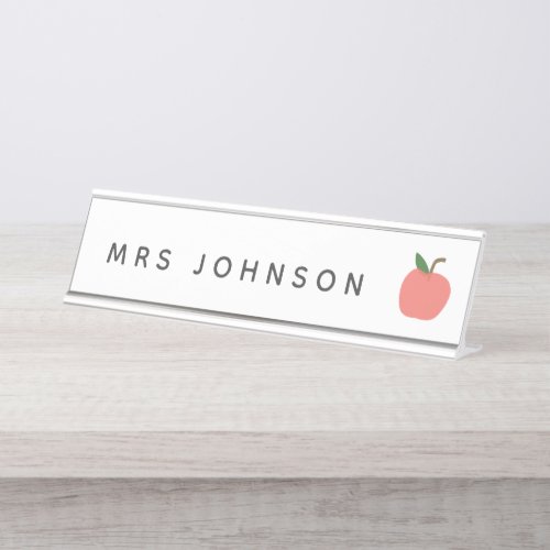 Teacher Apple  Cute Modern Graphic Fruit Class Desk Name Plate