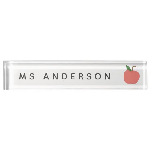 Teacher Apple  Cute Modern Graphic Fruit Class Desk Name Plate