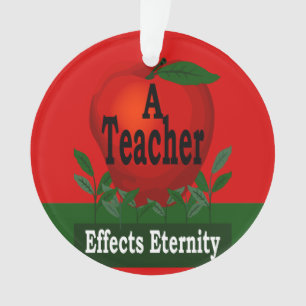 Teacher Apple Effects Eternit Christmas Ornament 2