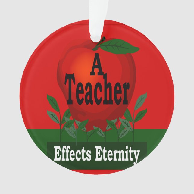 Teacher Apple Effects Eternit Christmas Ornament 2 (Front)