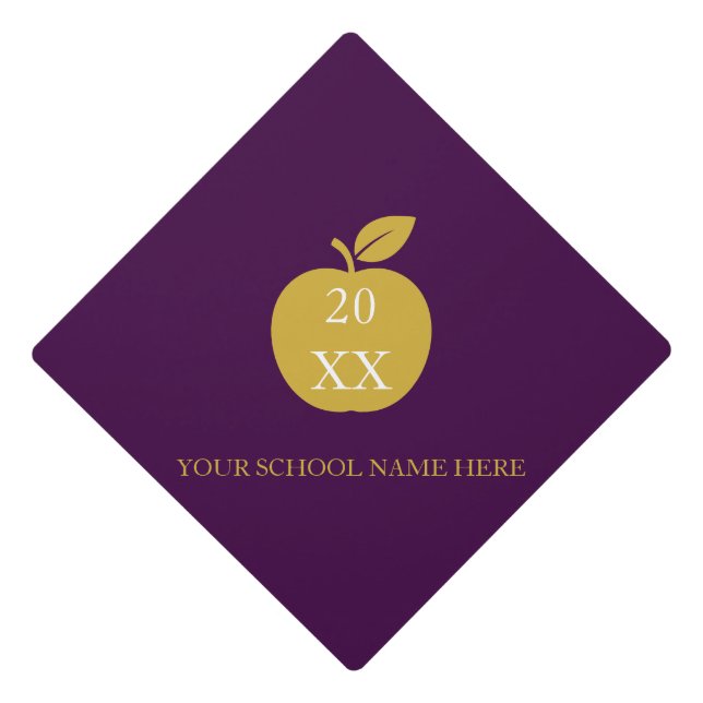 Teacher Apple Graduation Cap Topper (Front)
