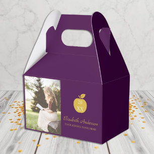 Teacher Apple Graduation Favor Boxes