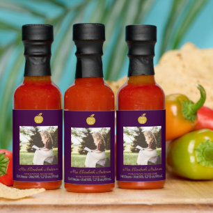 Teacher Apple Graduation Hot Sauces