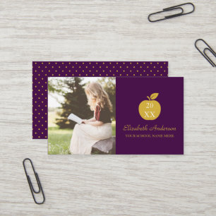 Teacher Apple Graduation Name Card