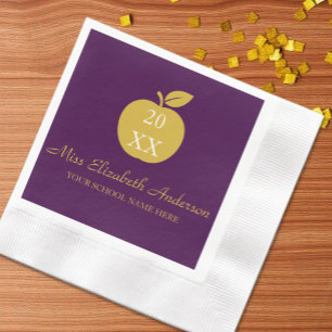 Teacher Apple Graduation Napkins
