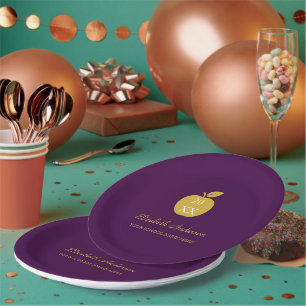 Teacher Apple Graduation Paper Plates