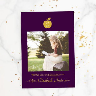 Teacher Apple Graduation Thank You Card