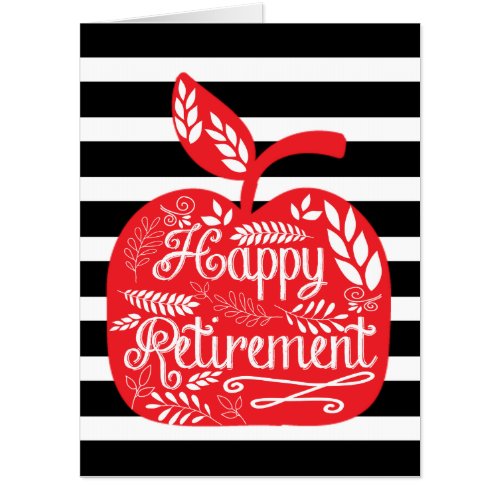 Teacher Apple Happy Retirement Card