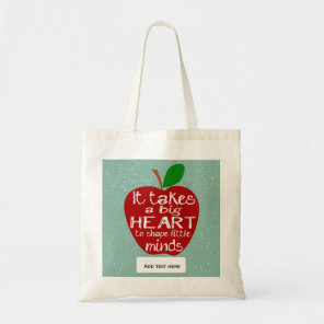 Teacher Apple it takes a Big heart  thank you bag