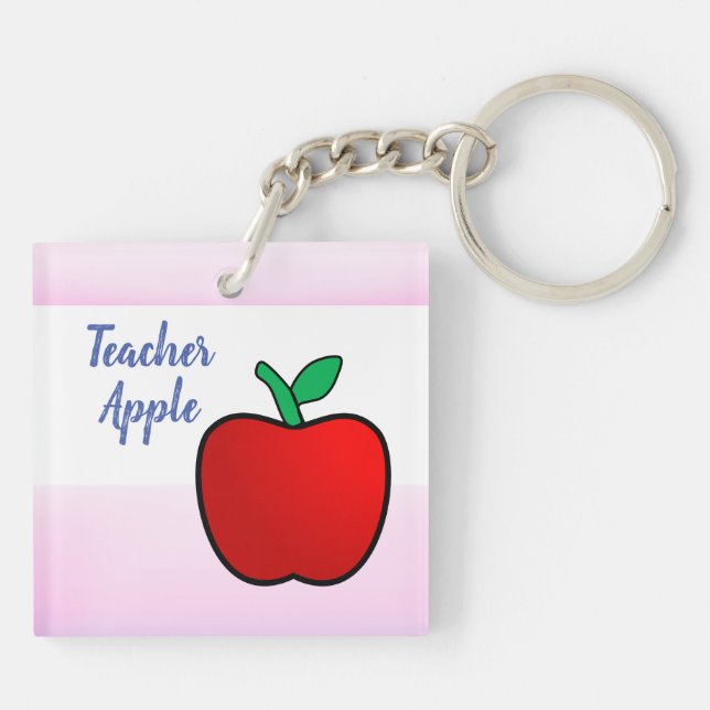 Teacher Apple Key Ring (Back)
