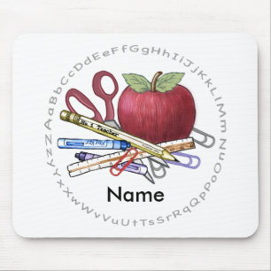 Teacher Apple Mouse Pad